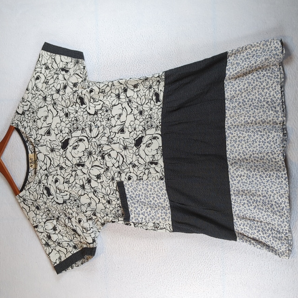 NUI MONO Womens Handmade Hawaiian Floral Unique Mini Dress Size M